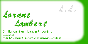 lorant lambert business card