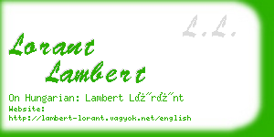 lorant lambert business card